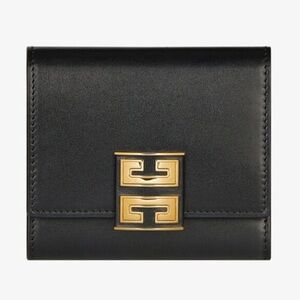 New Givenchy 4G Wallet in Black Leather Compact Trifold